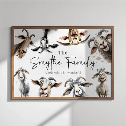 Custom goat herd artwork with names