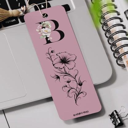 Birthflower bookmark personalised with name and choice of background colour