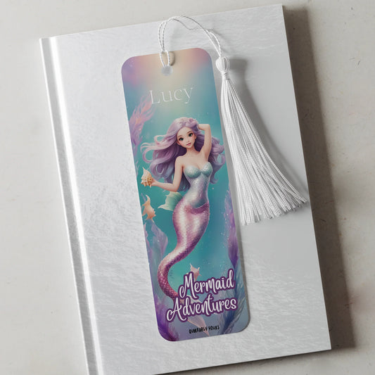 Personalised Mermaid Adventures bookmark UK gift