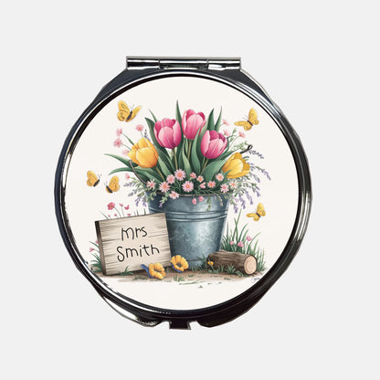 Teacher gift personalised compact mirror