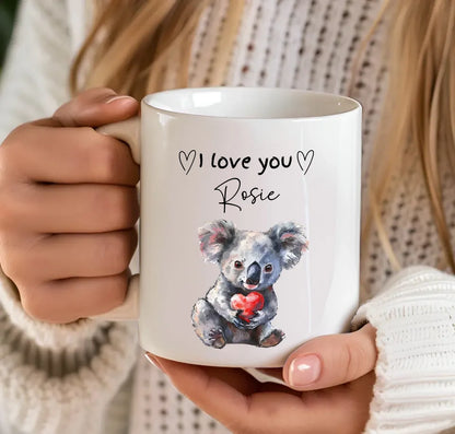 Personalised Cute Animal Love Mug