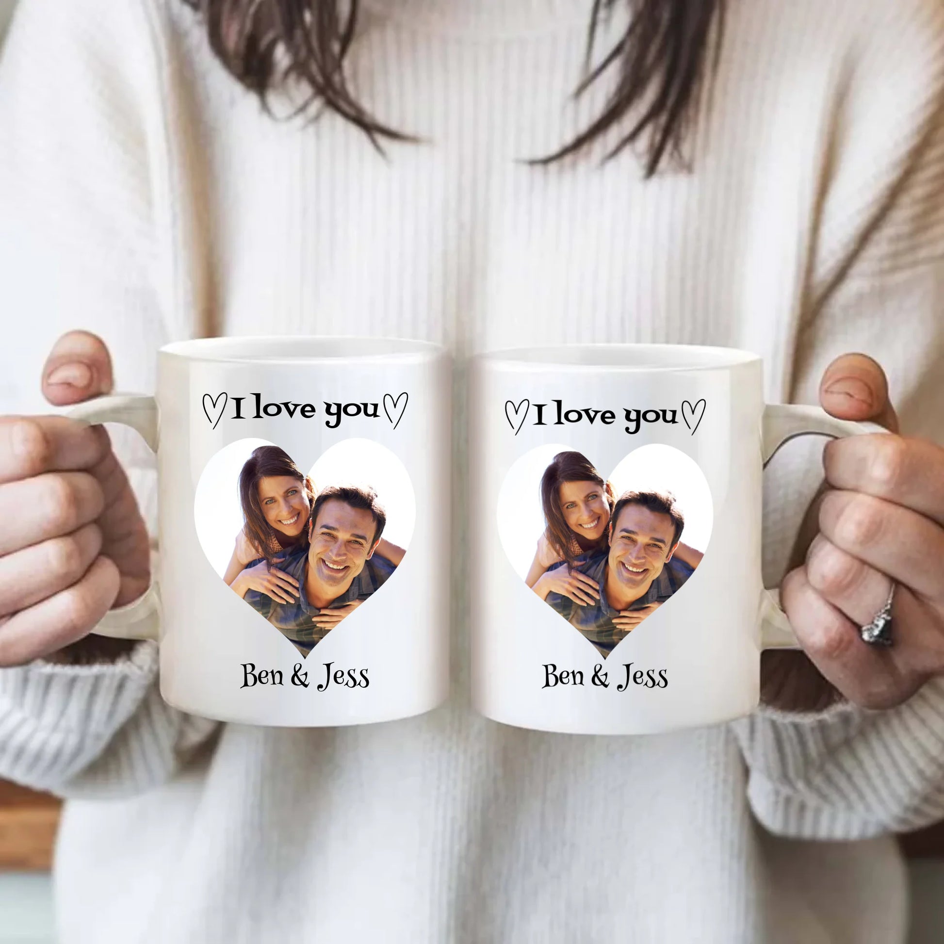 Romantic couple’s photo personalised mug