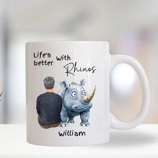 Personalised rhino mug