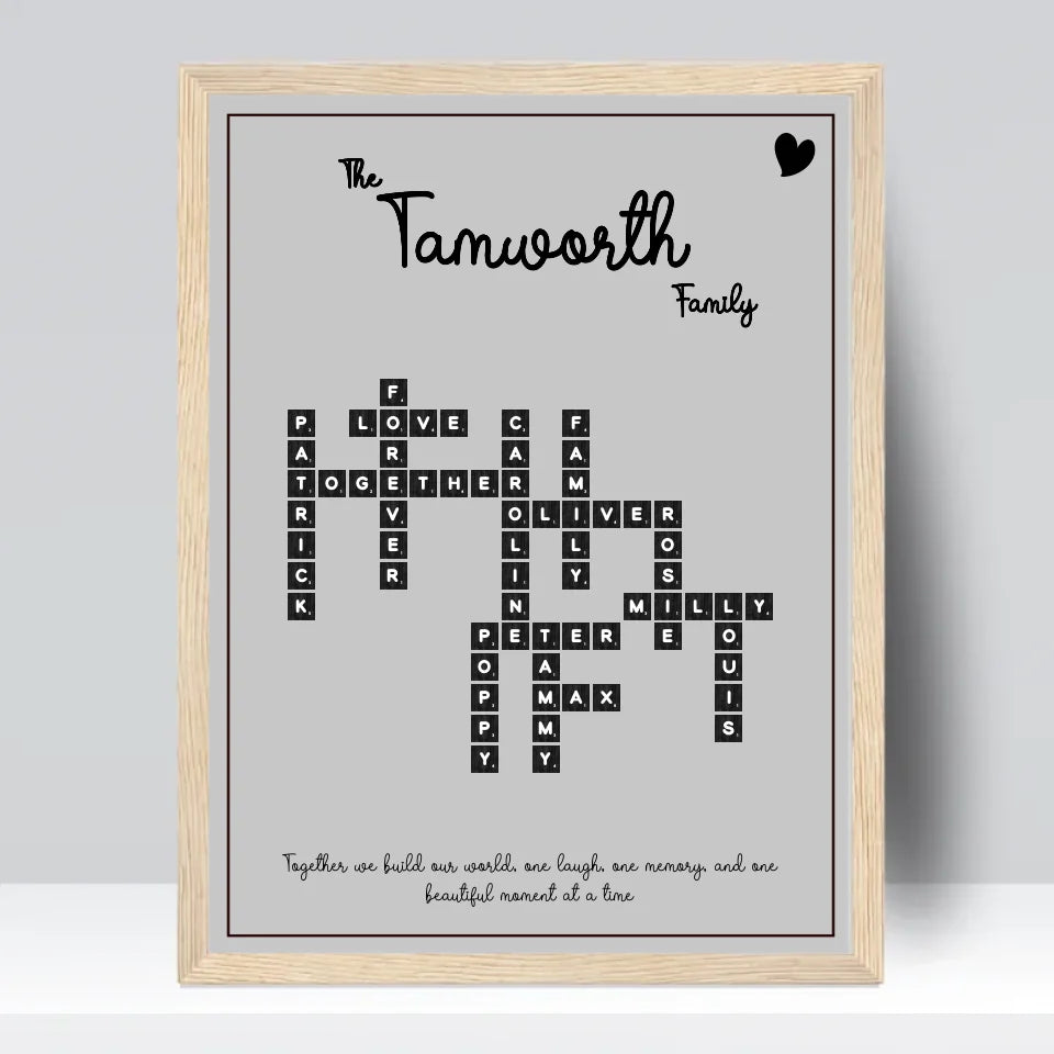 Family Word Art with Scrabble Tiles