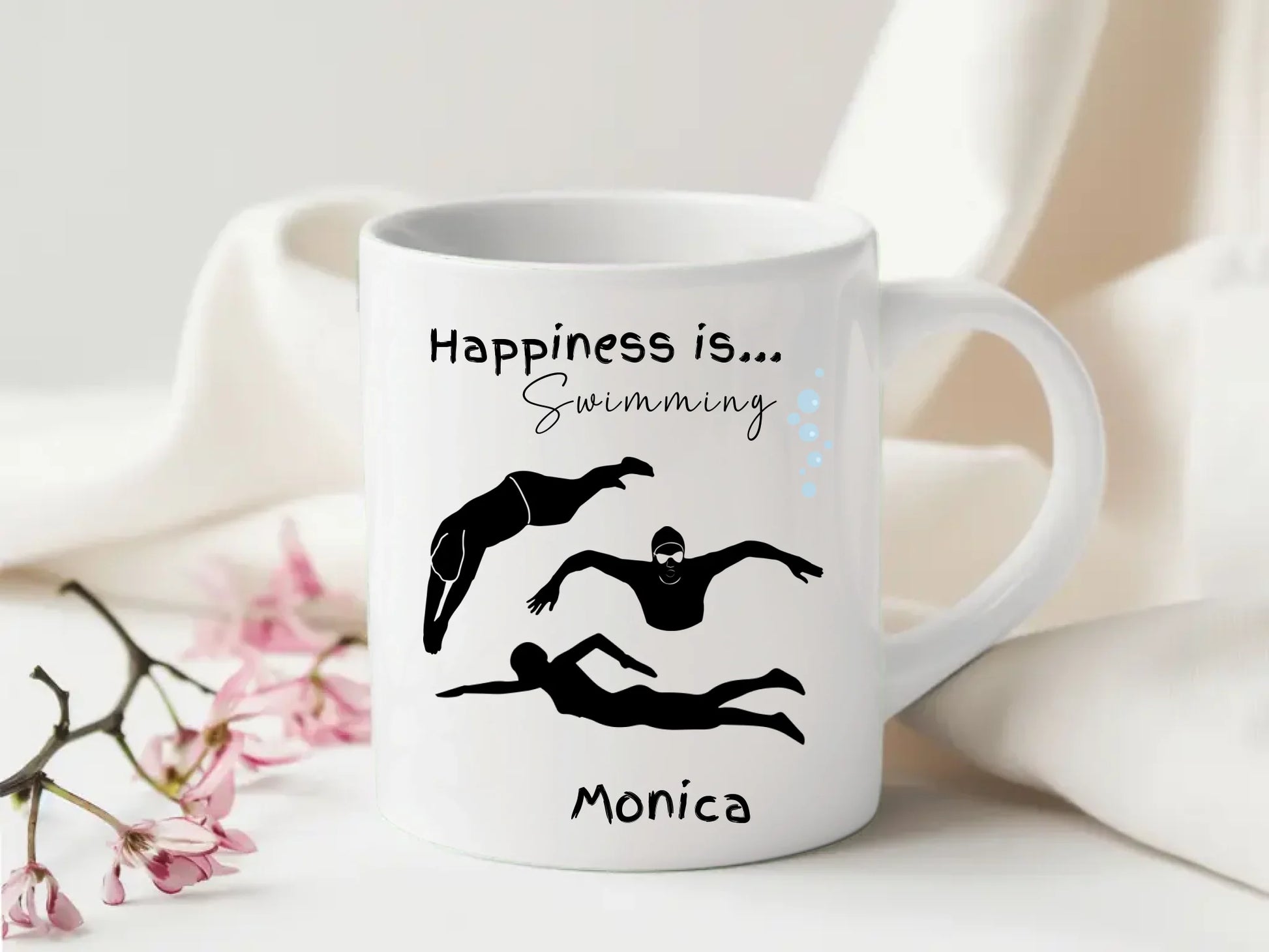 swimmer silhouette mug