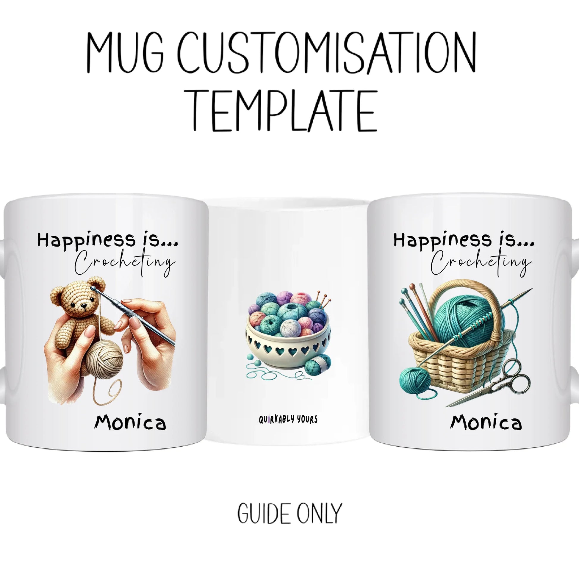 Mug Customisation template for creating a personalised mug for gift sets