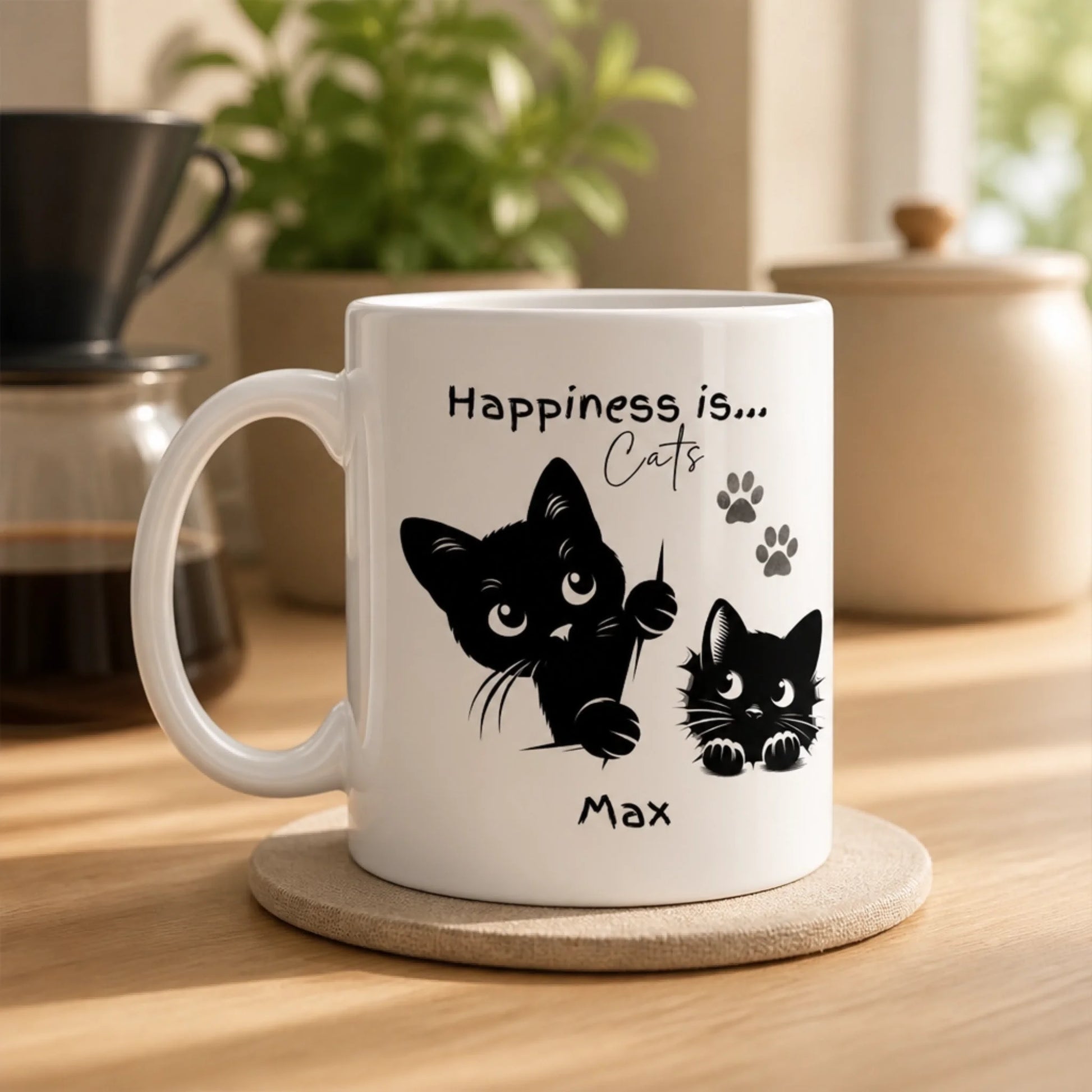 cute personalised cat mug UK gift for birthdays and Christmas