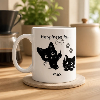 cute personalised cat mug UK gift for birthdays and Christmas