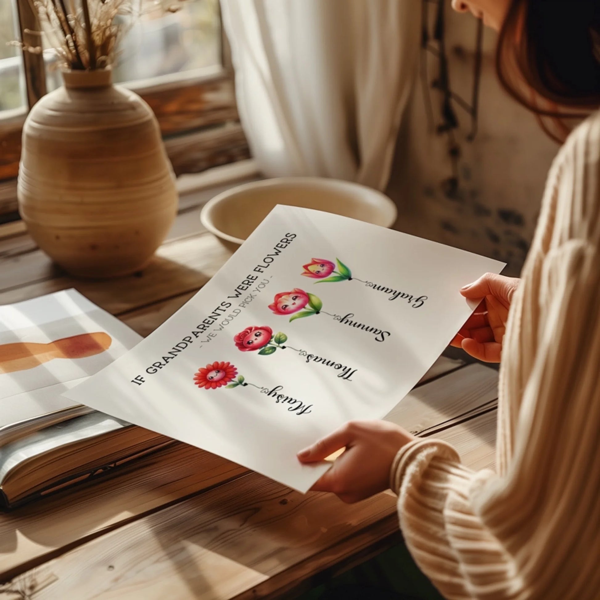 if-grandparents-were-flowers-print cute family print with names
