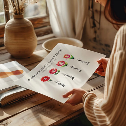 if-grandparents-were-flowers-print cute family print with names