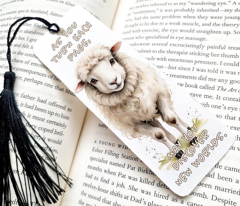 Whimsical Sheep's World Discovery Bookmark