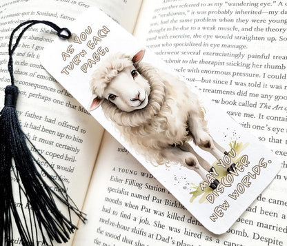 Whimsical Sheep's World Discovery Bookmark