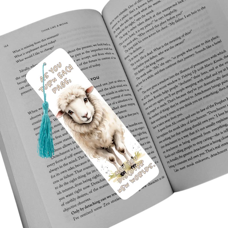 Whimsical Sheep's World Discovery Bookmark