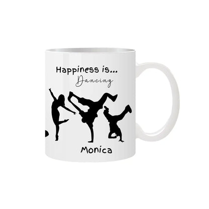 black silhouette dancer mug