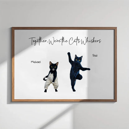 Personalised feline family illustration