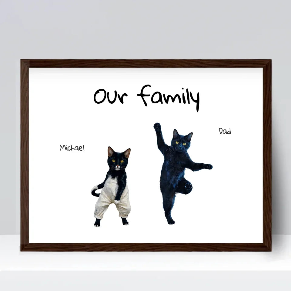 Personalised cat family print