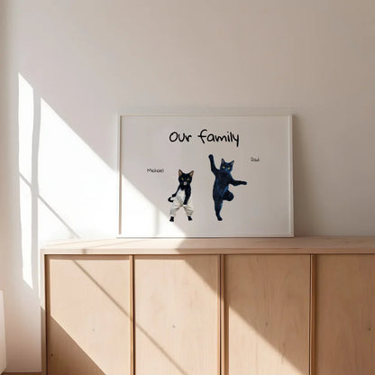 Customisable family print with cats