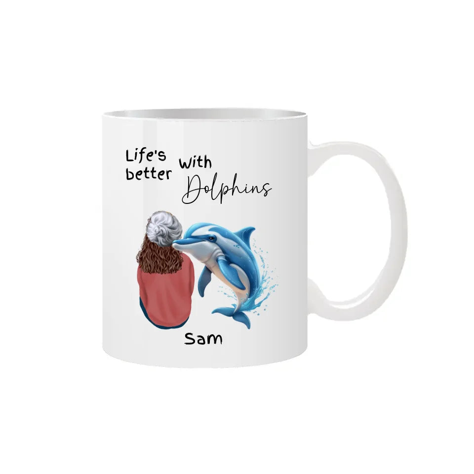 mug with dolphin design