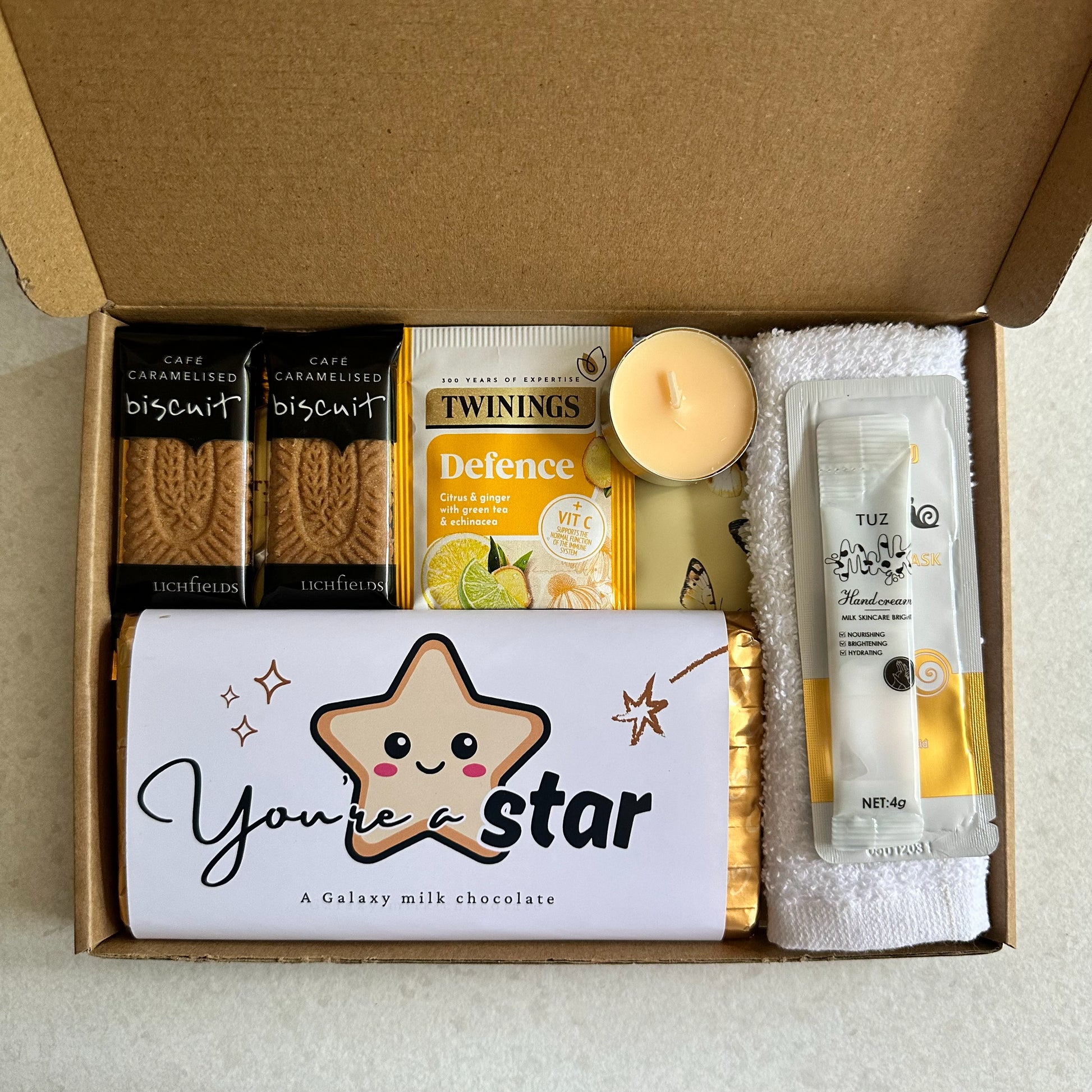 Employee gift UK with chocolate treats and pamper goodies