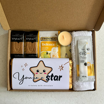 Employee gift UK with chocolate treats and pamper goodies