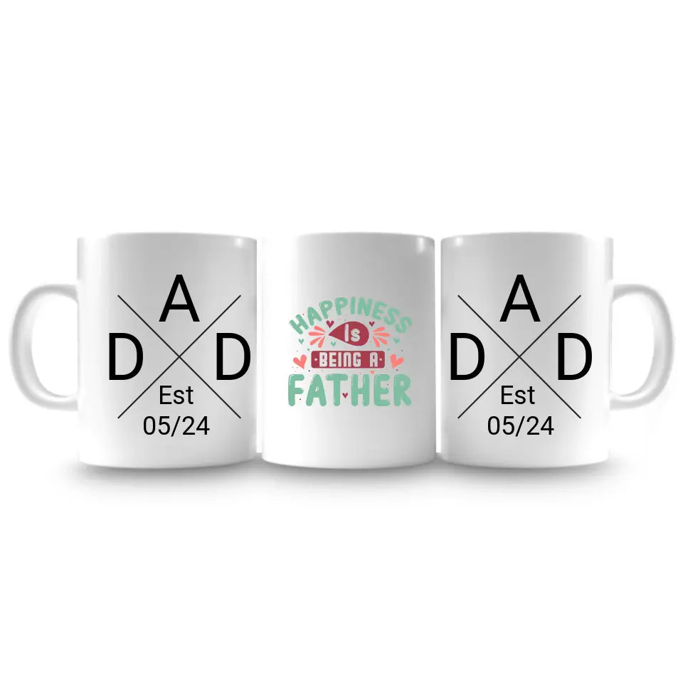 DAD Mug with Personalised Year all round view