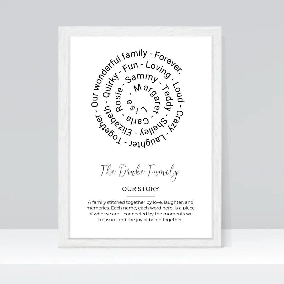 Spiral Family Print for Special Occasions