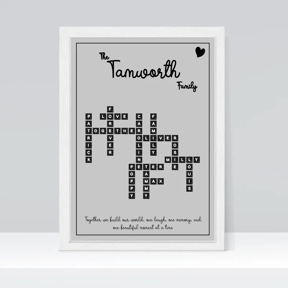 Unique Scrabble Print with Family Names