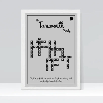 Unique Scrabble Print with Family Names