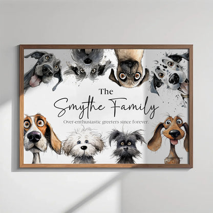 Quirky Dog Family Illustration