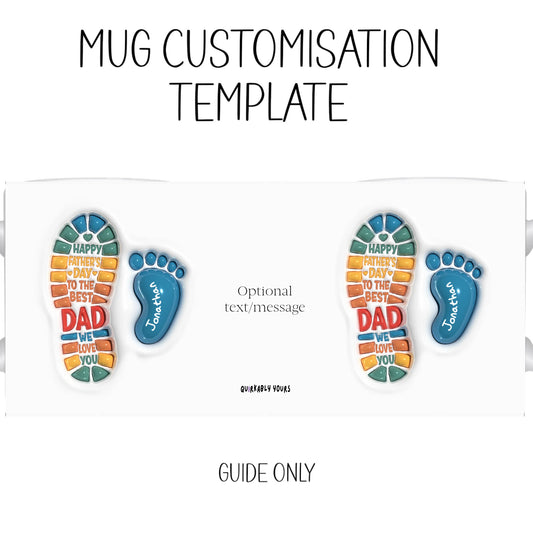 Mug Customisation template Custom dad mug with named footprints