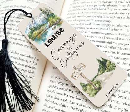 personalised fearless quote bookmark