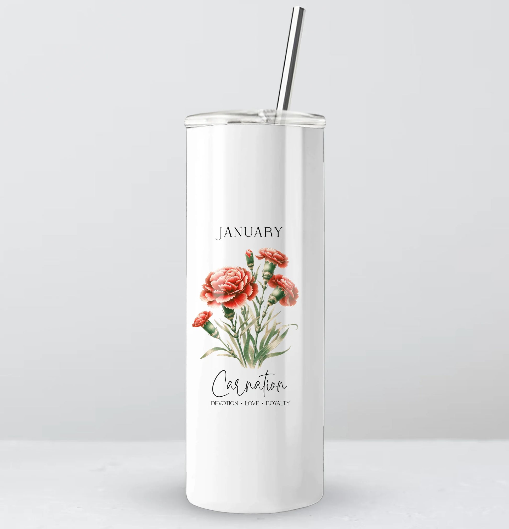Floral birth month insulated cup – unique gift idea UK