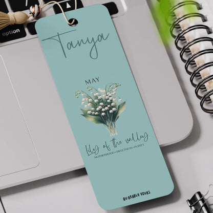 Personalised floral bookmark with tassel, perfect gift for book lovers in the UK