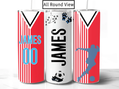 Team colour drinks tumbler for football fans