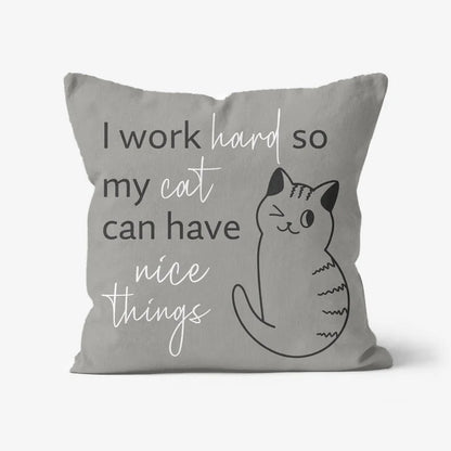 Quirky cat cushion gift idea