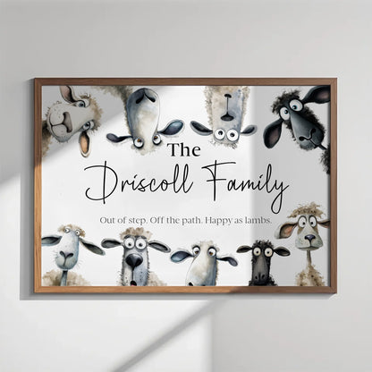 Customisable sheep family wall decor UK