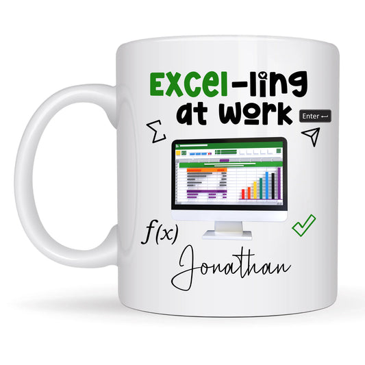 Funny spreadsheet mug for colleague