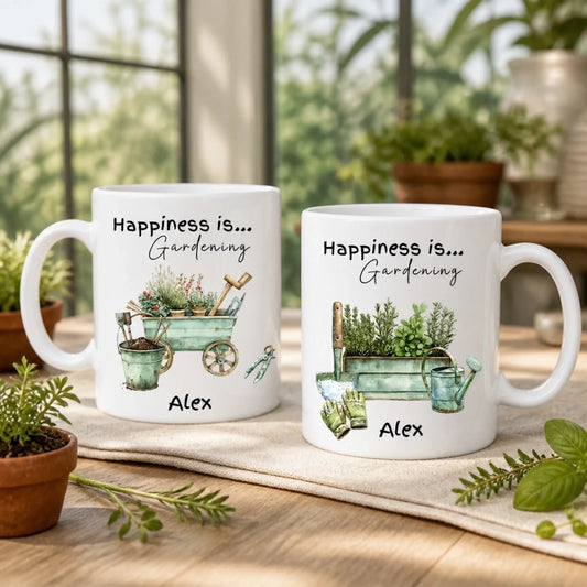 happiness is gardening mugs perfect summertime gift for him or her