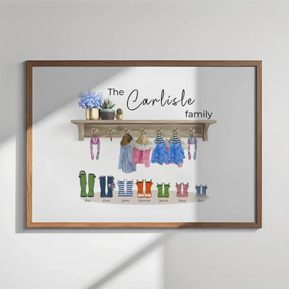 Personalised home decor gift with family names
