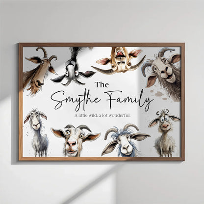 Custom animal wall art with goats