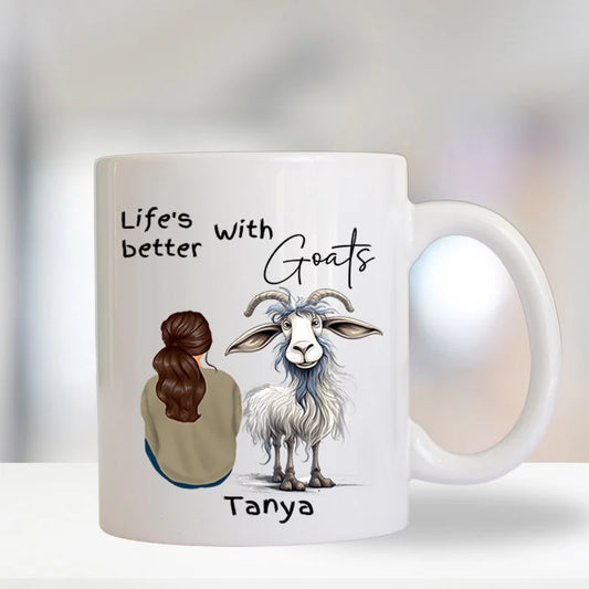 Custom goat coffee mug