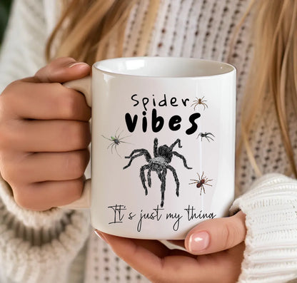 Minimalist black spider mug