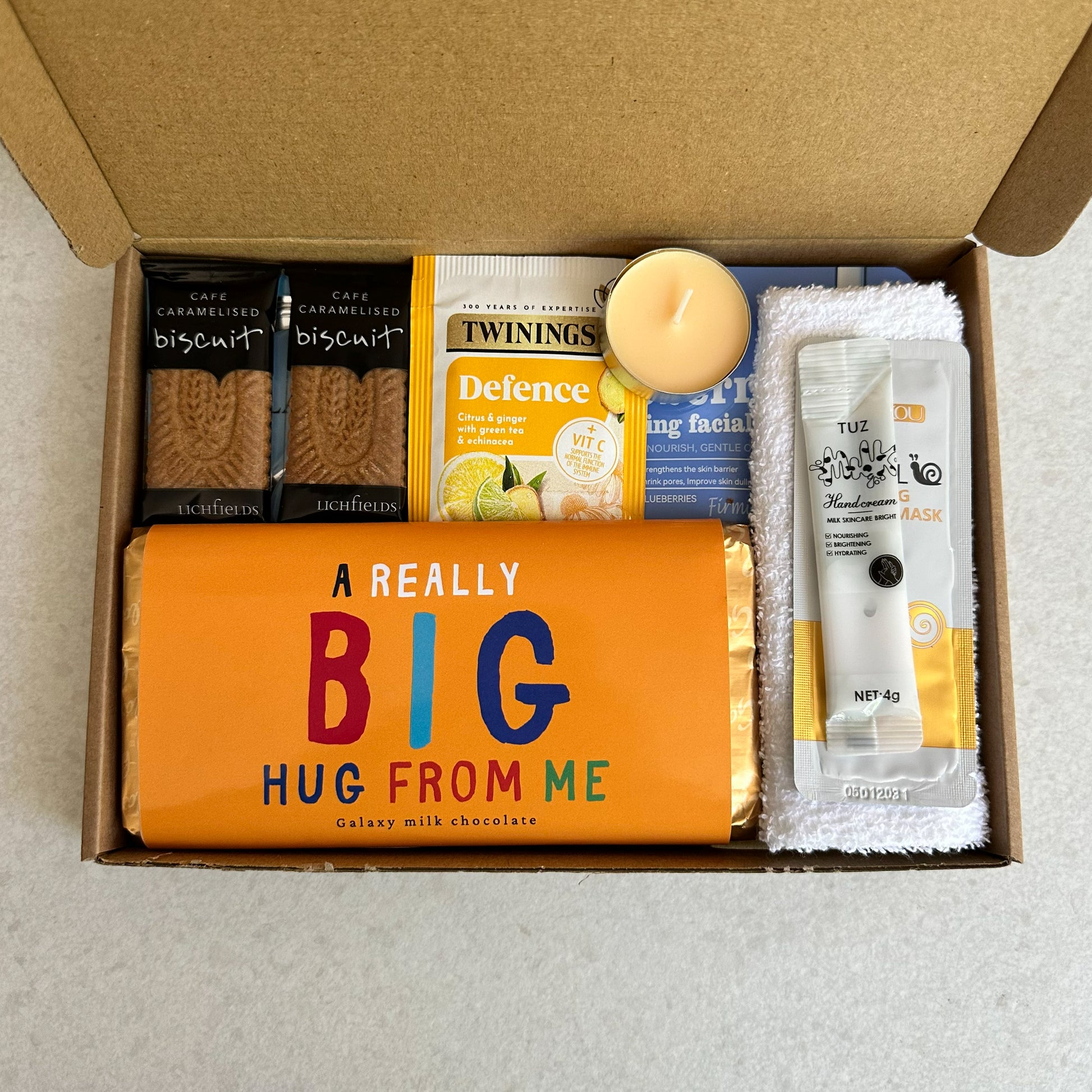 Chocolate and pamper gift box UK designed for a big hug from afar