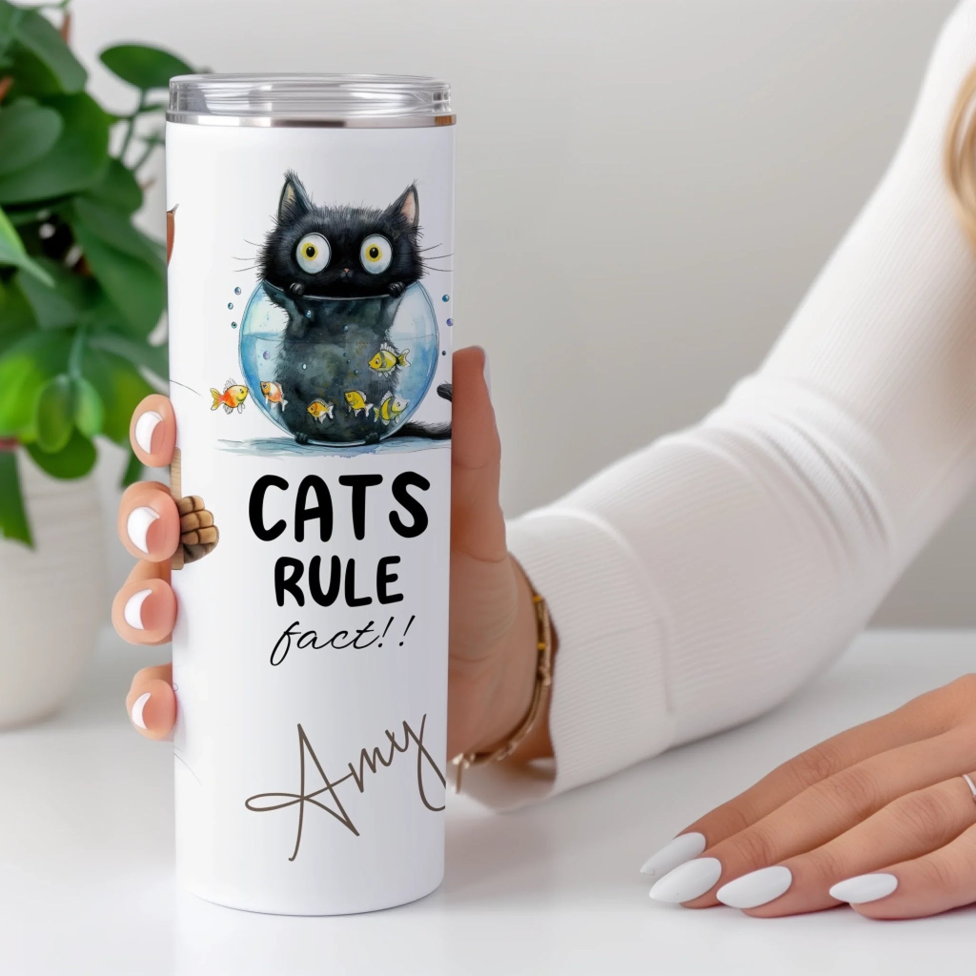 quirky cat lover insulated sport cup