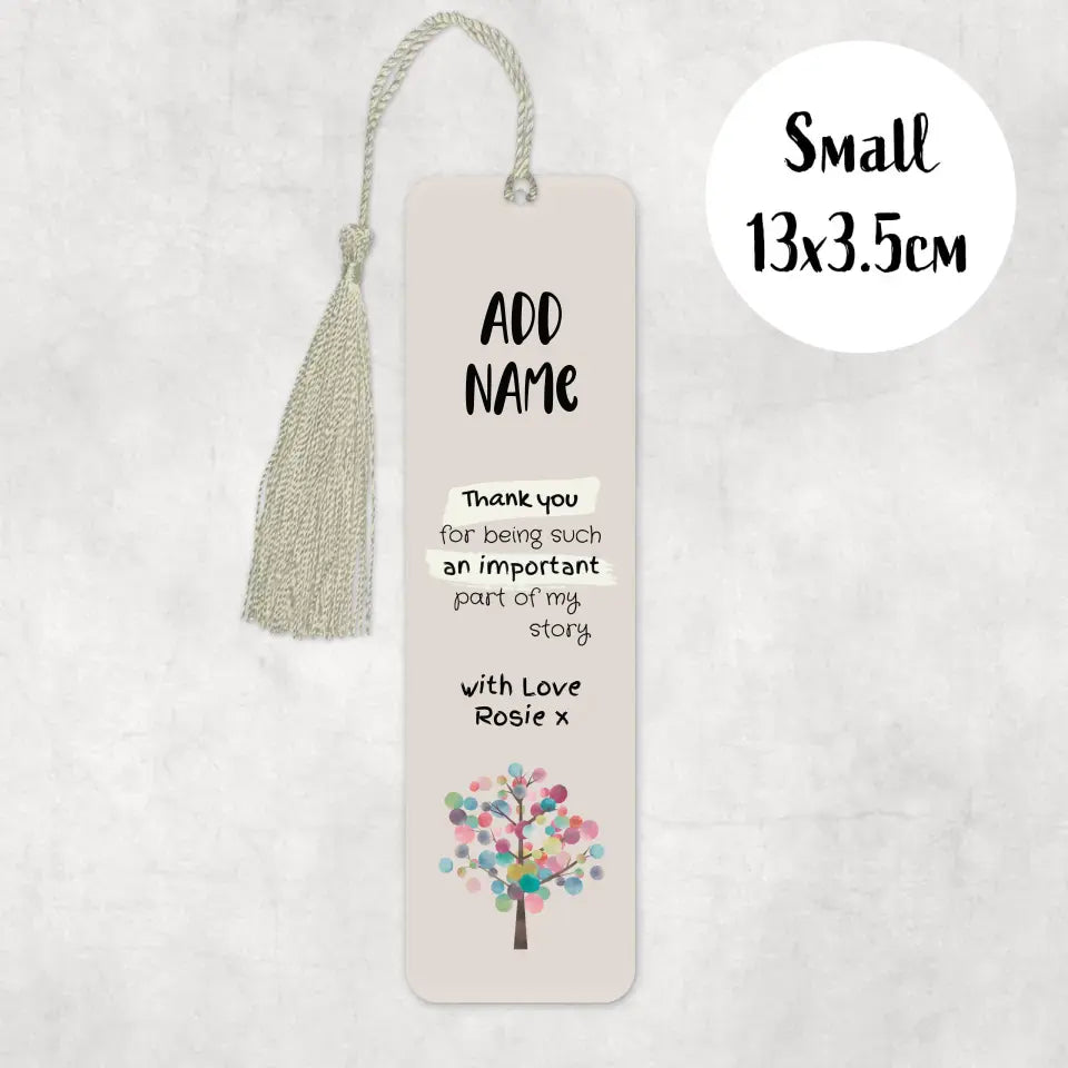 thank you for being part of my story gift bookmark