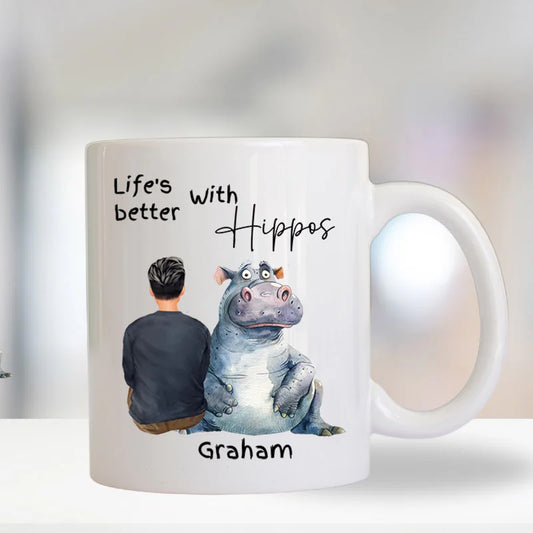 Personalised hippo mug