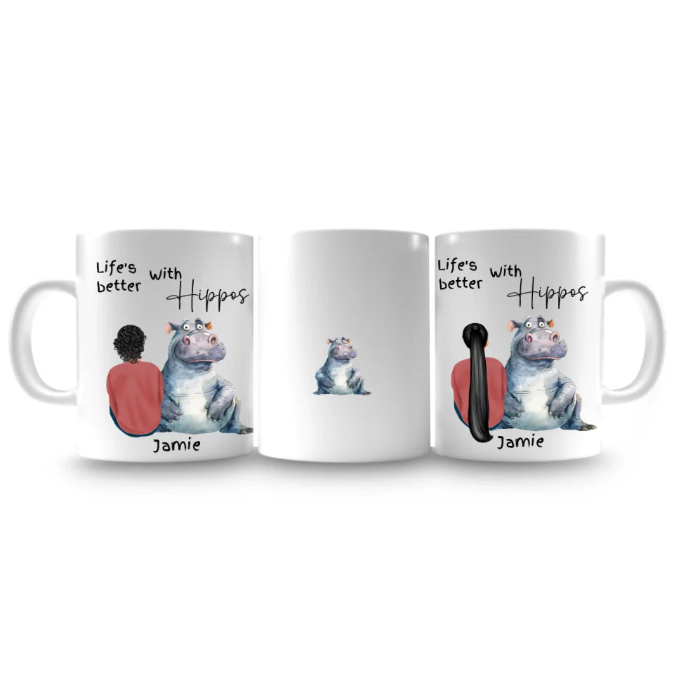 Custom hippo mug for birthdays