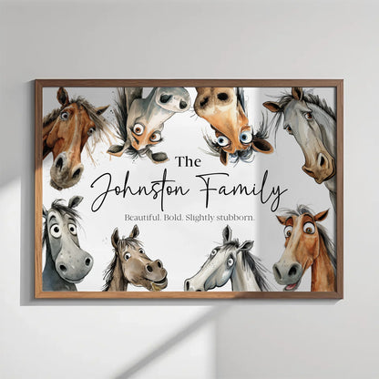 Horse lover family illustration