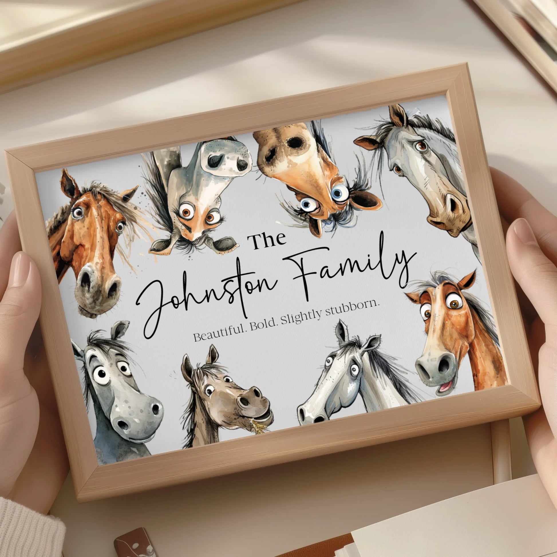 Personalised horse wall print gift