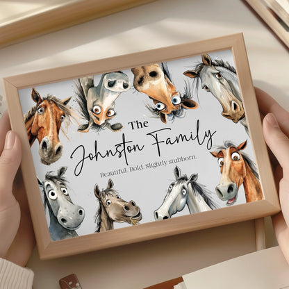 Personalised horse wall print gift